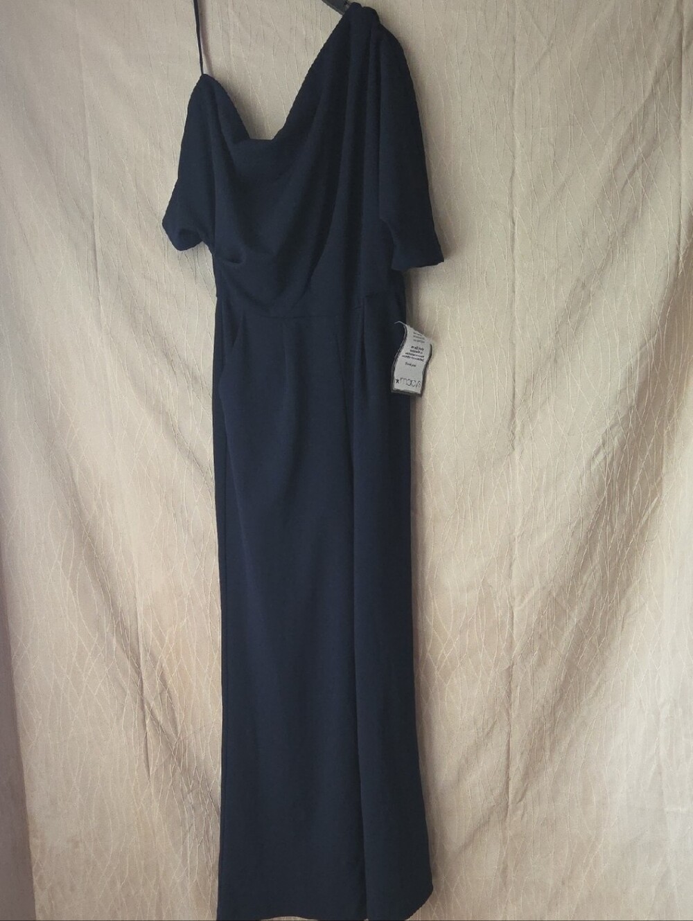 Betsy & Adam Navy Cowl Neck Jumpsuit